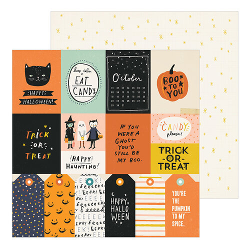 Crate Paper - Hey Pumpkin Collection - 12 x 12 Double Sided Paper - Treats Please