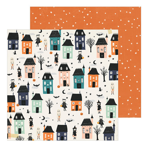 Crate Paper - Hey Pumpkin Collection - 12 x 12 Double Sided Paper - Happy Haunting