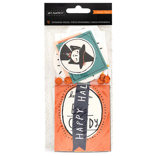Crate Paper - Hey Pumpkin Collection - Ephemera Pack with Holographic Foil and Sequins
