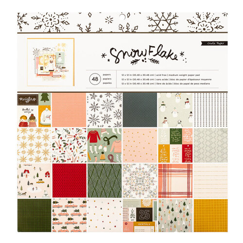 Crate Paper - Snowflake Collection - 12 x 12 Paper Pad