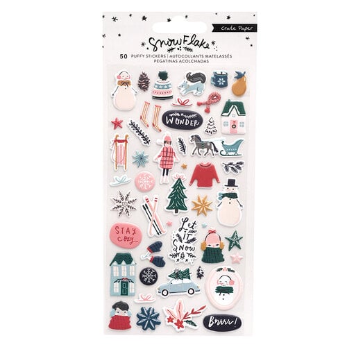 Crate Paper - Snowflake Collection - Puffy Stickers