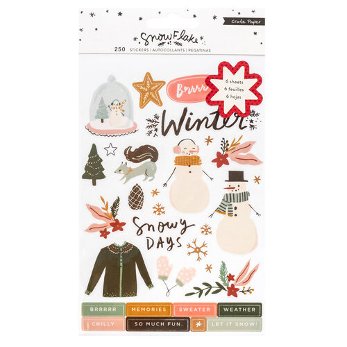 Crate Paper - Snowflake Collection - Clear Sticker Book with Foil Accents