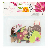 American Crafts - New Day Collection - Die Cut Wood Veneer Piece with Foil Accents