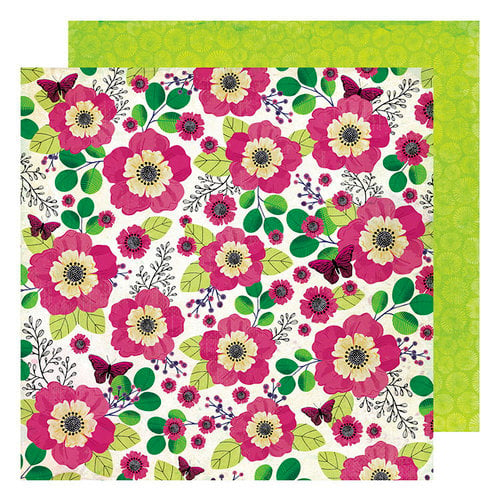 American Crafts - Color Kaleidoscope Collection - 12 x 12 Double Sided Paper - Flower Shop