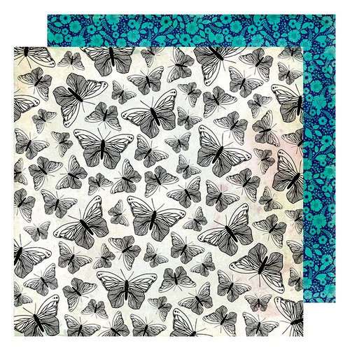 American Crafts - Color Kaleidoscope Collection - 12 x 12 Double Sided Paper - Flight of Fancy