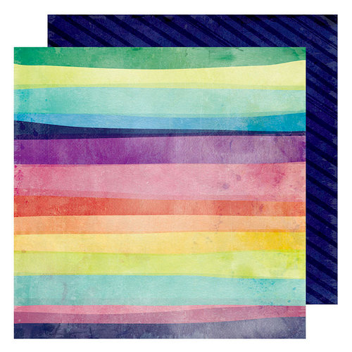American Crafts - Color Kaleidoscope Collection - 12 x 12 Double Sided Paper - Chasing Rainbows