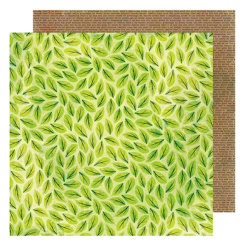 American Crafts - Color Kaleidoscope Collection - 12 x 12 Double Sided Paper - Scattered Leaves