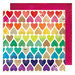 American Crafts - Color Kaleidoscope Collection - 12 x 12 Double Sided Paper - Paper Hearts