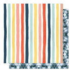 1 Canoe 2 - Saturday Afternoon Collection - 12 x 12 Double Sided Paper - Sunshine Stripes