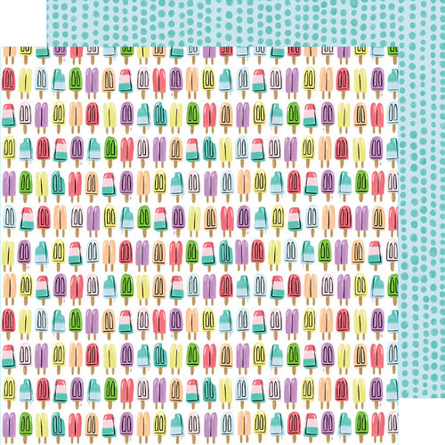 American Crafts - Stay Sweet Collection - 12 x 12 Double Sided Paper - Popsicle Summer