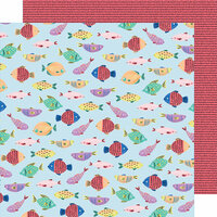 American Crafts - Stay Sweet Collection - 12 x 12 Double Sided Paper - Fish Fun