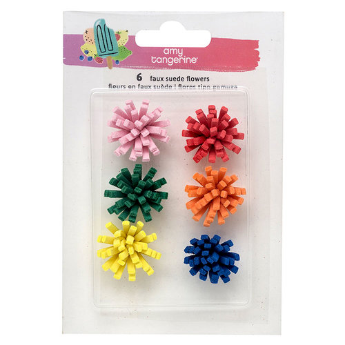 American Crafts - Stay Sweet Collection - Suede Flower Stickers