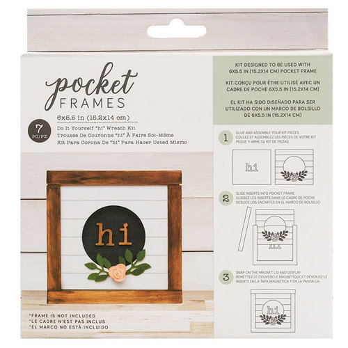 American Crafts - Details 2 Enjoy Collection - Pocket Frames Kit - 6 x 5.5 - Do-It-Yourself - Hi Wreath