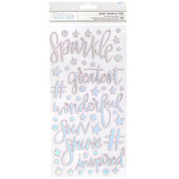 American Crafts - Sparkle City Collection - Thickers - Foam with Foil Accents - Phrase and Icon - Sparkle