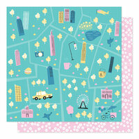 American Crafts - Sparkle City Collection - 12 x 12 Double Sided Paper - Tour Guide