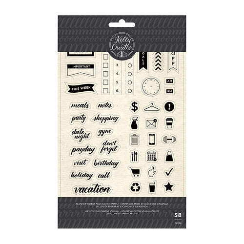 Kelly Creates - Clear Acrylic Stamps - Planner Words and Icons