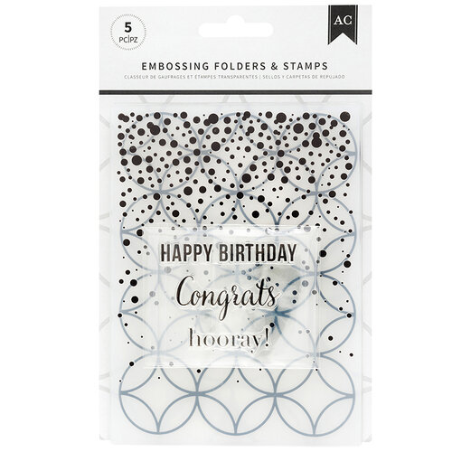 American Crafts - Embossing Folders and Clear Acrylic Stamp Sets - Hooray