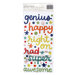 American Crafts - Field Trip Collection - Thickers - Puffy - Phrase - Genius