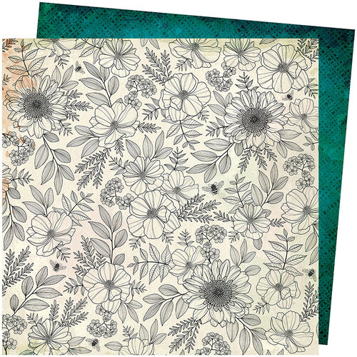 American Crafts - Wildflower and Honey Collection - 12 x 12 Double Sided Paper - Full Bloom