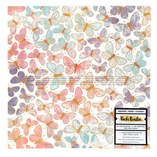 American Crafts - Wildflower and Honey Collection - 12 x 12 Specialty Paper - Vellum with Gold Holographic Foil Accents