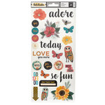 American Crafts - Wildflower and Honey Collection - Cardstock Sticker Sheets with Holographic Gold Foil Accents