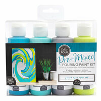American Crafts - Color Pour Collection - Pre-Mixed Pouring Paint Kit - Peacock