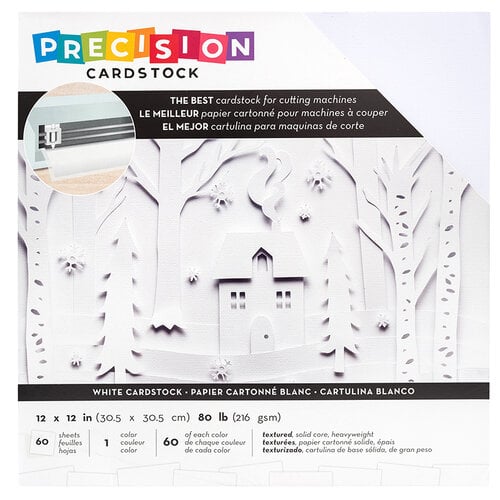 American Crafts - 12 x 12 Precision Cardstock Pack - 60 Sheets - Textured - White