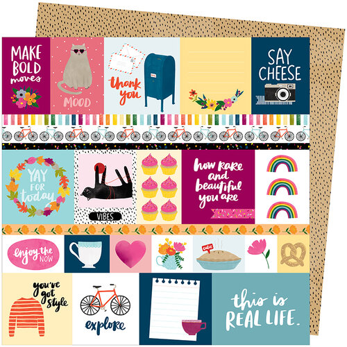 Amy Tangerine - Slice Of Life Collection - 12 x 12 Double Sided Paper - Bold Moves