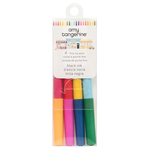 Amy Tangerine - Slice Of Life Collection - Fine Tip Pen Pack - 4 Pack - Black Ink