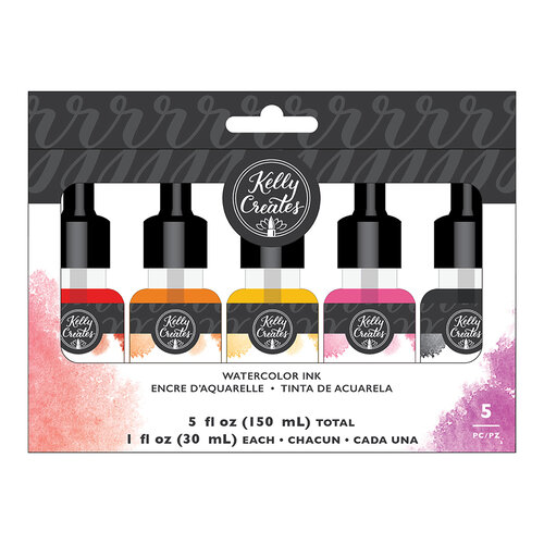 Kelly Creates - Watercolor Brush Lettering Collection - Liquid Watercolor - Set 1