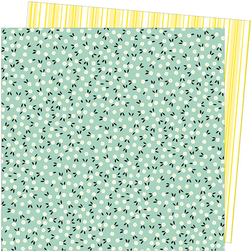 American Crafts - Picnic in the Park Collection - 12 x 12 Double Sided Paper- Flower Field