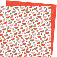Amy Tangerine - Picnic in the Park Collection - 12 x 12 Double Sided Paper- One in a Melon