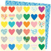 Amy Tangerine - Picnic in the Park Collection - 12 x 12 Double Sided Paper- Whole Lotta Love