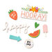 American Crafts - Picnic in the Park Collection - Thickers - Phrase - Iridescent Glitter - Happy Hooray