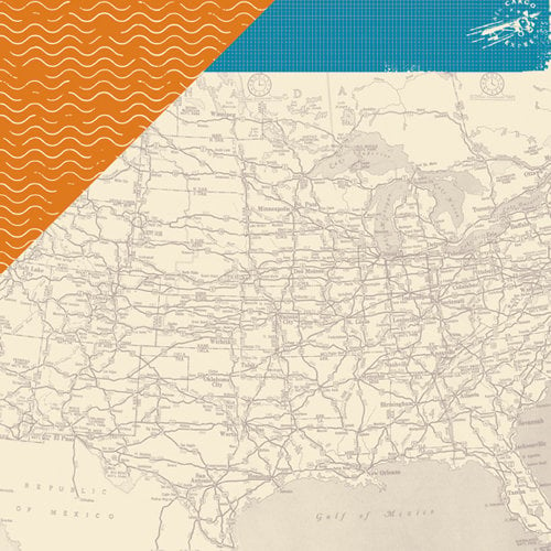 American Crafts - Amy Tangerine Collection - 12 x 12 Double Sided Paper - Wanderlust