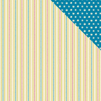 American Crafts - Amy Tangerine Collection - 12 x 12 Double Sided Paper - Stars, Stripes and Stitches