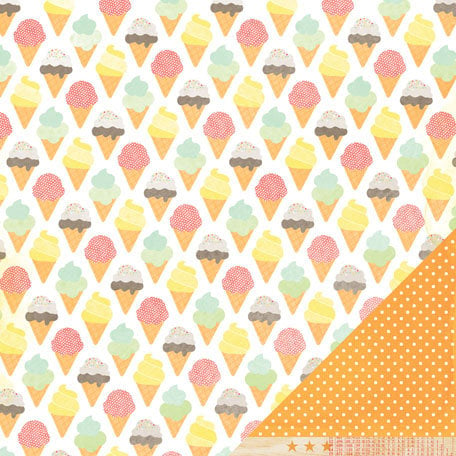 American Crafts - Dear Lizzy Neapolitan Collection - 12 x 12 Double Sided Paper - First Date