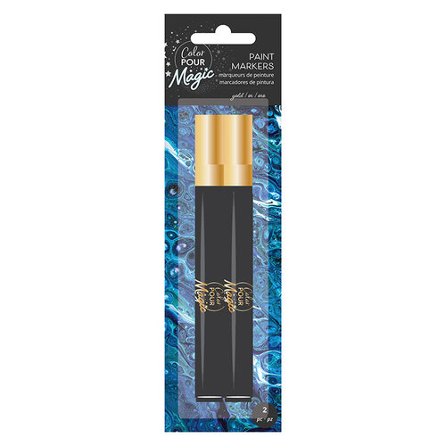 American Crafts - Color Pour Magic Collection - Paint Markers - Opaque - Gold