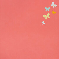 American Crafts - My Girl Collection - 12 x 12 Stitched Butterfly Paper - Darling Darcy