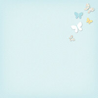 American Crafts - My Girl Collection - 12 x 12 Stitched Butterfly Paper - Lovely Lucy