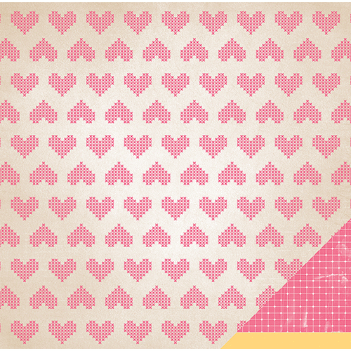 American Crafts - Amy Tangerine Collection - Cut and Paste - 12 x 12 Double Sided Paper - Cross My Heart