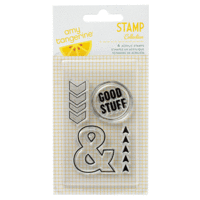 American Crafts - Amy Tangerine Collection - Cut and Paste - Clear Acrylic Stamps - Good Stuff