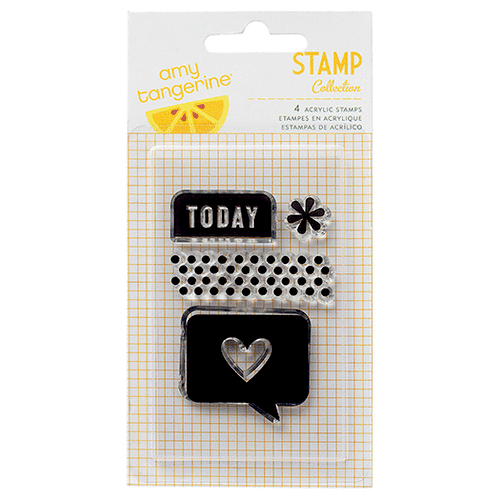 American Crafts - Amy Tangerine Collection - Cut and Paste - Clear Acrylic Stamps -Today