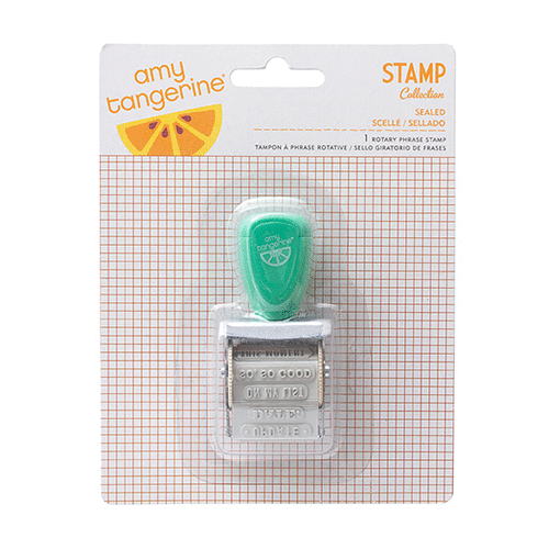 American Crafts - Amy Tangerine Collection - Cut and Paste - Rotary Phrase Stamp - Sealed