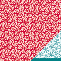 American Crafts - Peppermint Express Collection - Christmas - 12 x 12 Double Sided Paper - Peppermint Factory