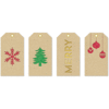 American Crafts - Peppermint Express Collection - Christmas - Layered Tags with Glitter Accents - Frostymint