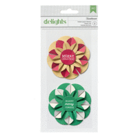 American Crafts - Peppermint Express Collection - Christmas - Delights - Folded Paper Flowers - Twinklemint