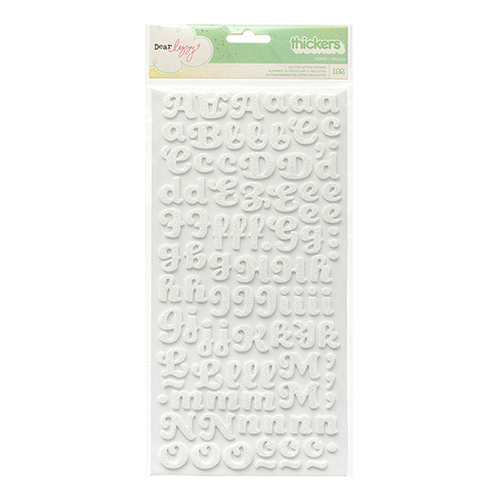 American Crafts - Dear Lizzy Polka Dot Party Collection - Thickers - Glitter Foam - Soiree - White