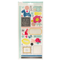 American Crafts - Dear Lizzy Polka Dot Party Collection - Sticker Sheet - Accents and Phrases