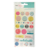American Crafts - Dear Lizzy Polka Dot Party Collection - Epoxy Stickers - Accents and Phrases